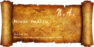 Novák Amália névjegykártya